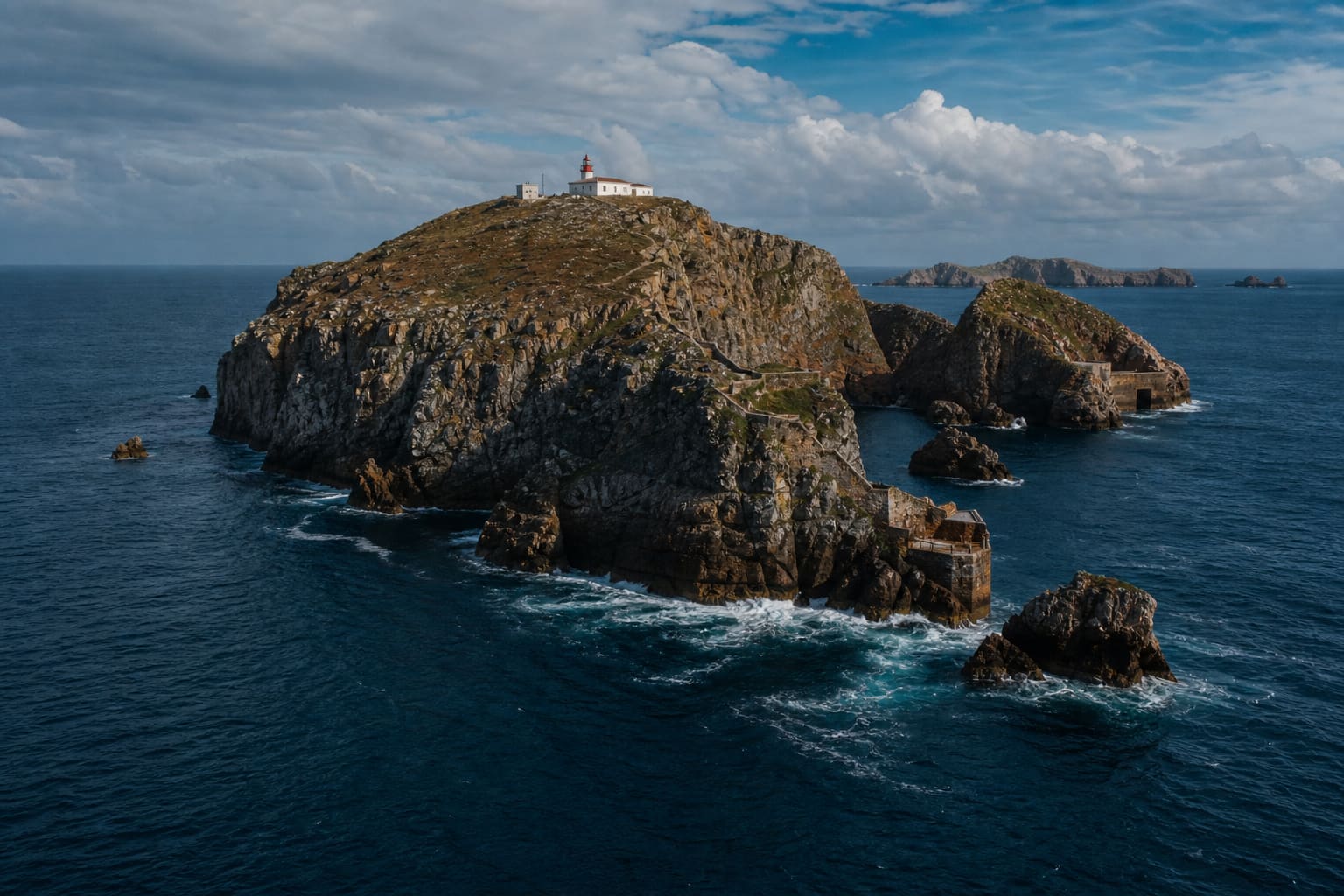 The rocky Berlengas archipelago off the coast of Peniche
