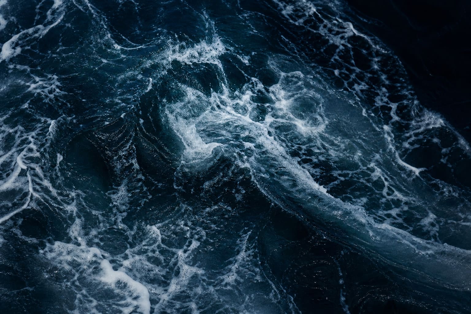 Close-up detail of dark Atlantic ocean water