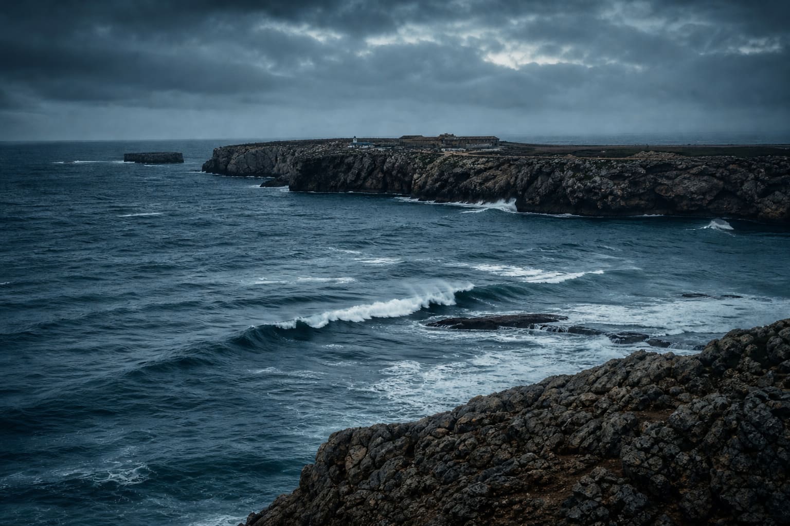 The rugged Atlantic coastline of Peniche, Portugal
